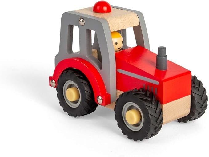Toys Mini Red Tractor - Wooden Farm Vehicle