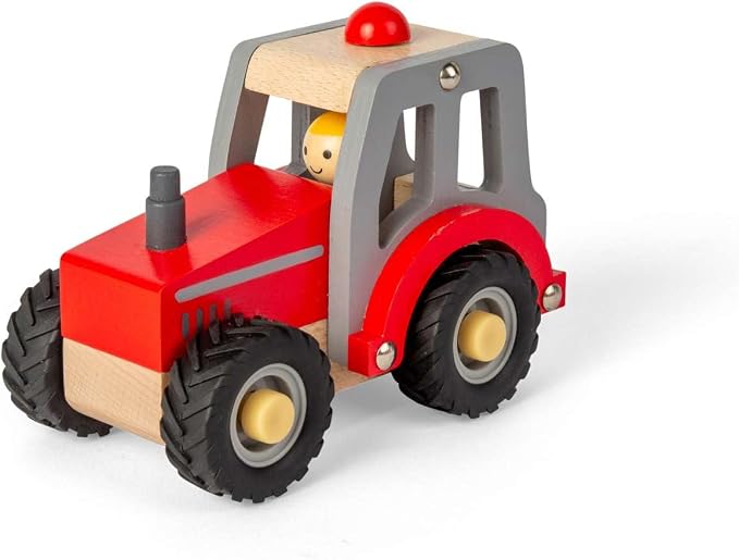 Toys Mini Red Tractor - Wooden Farm Vehicle