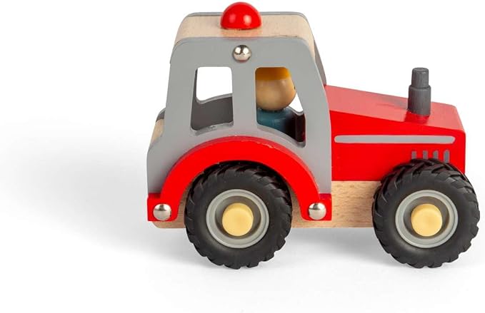 Toys Mini Red Tractor - Wooden Farm Vehicle