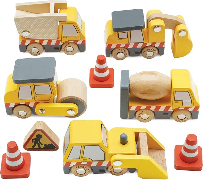 Toy Van Wooden Construction Vehicles Set
