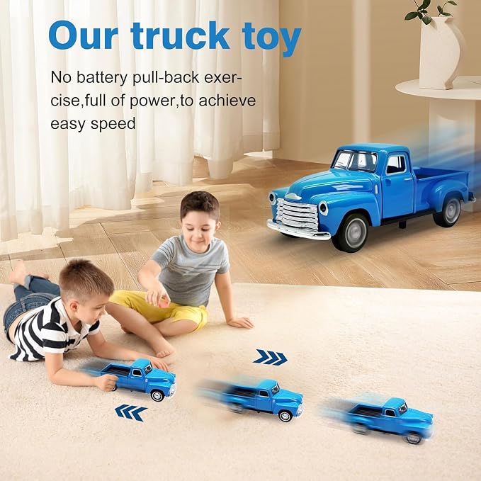 Little Blue Truck Toy, Pull Back Cars Toy for Kids Boys Girls